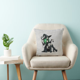 Cojín Decorativo Bruja Pin Up Verde