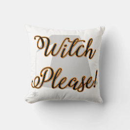 Cojín Decorativo bruja, por favor, divertida halloween con gorra