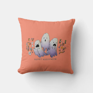 Cojín Decorativo Bruja y gatito lindos de Halloween