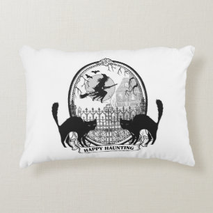 Cojín Decorativo bruja y gatos vintage de Halloween modernos