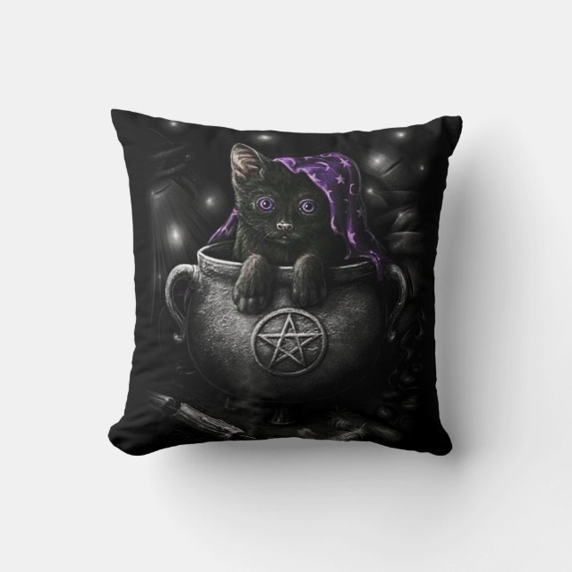 Cojín Decorativo Brujas Black Kitten (Anverso)