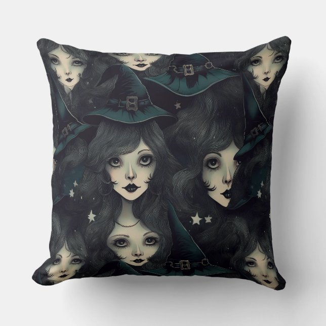 Cojín Decorativo Brujas de Halloween (Anverso)