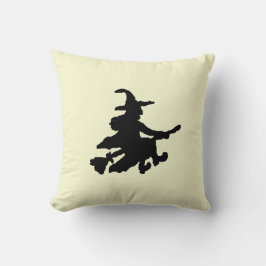Cojín Decorativo Brujas Negras sobre Amarillo