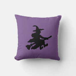 Cojín Decorativo Brujas Negras sobre Morado