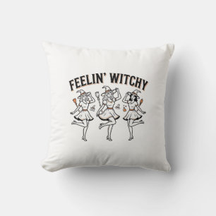 Cojín Decorativo Brujas Retro de Halloween Sintiéndose Brujas