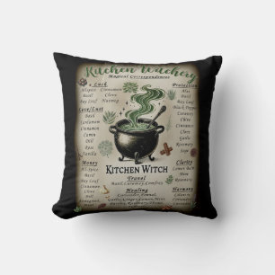 Cojín Decorativo Brujería de Cocina Correspondencias Mágicas de Hie