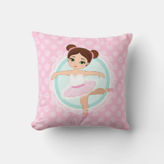 Cojín Decorativo Brunette Ballerina - Chica bailarina de ballet ros