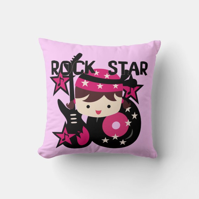 Cojín Decorativo Brunette Chica Rock Star Pillow (Anverso)