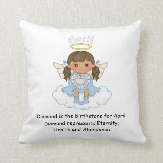 Cojín Decorativo Brunette del ángel de abril Birthstone