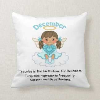 Cojín Decorativo Brunette del ángel de diciembre Birthstone