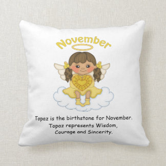 Cojín Decorativo Brunette del ángel de noviembre Birthstone