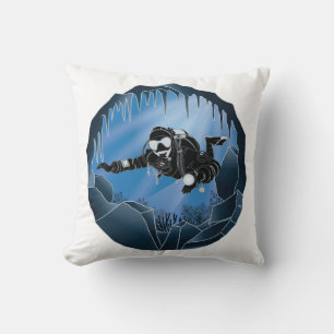 Cojín Decorativo Buceo en cueva - Buceador subacuático