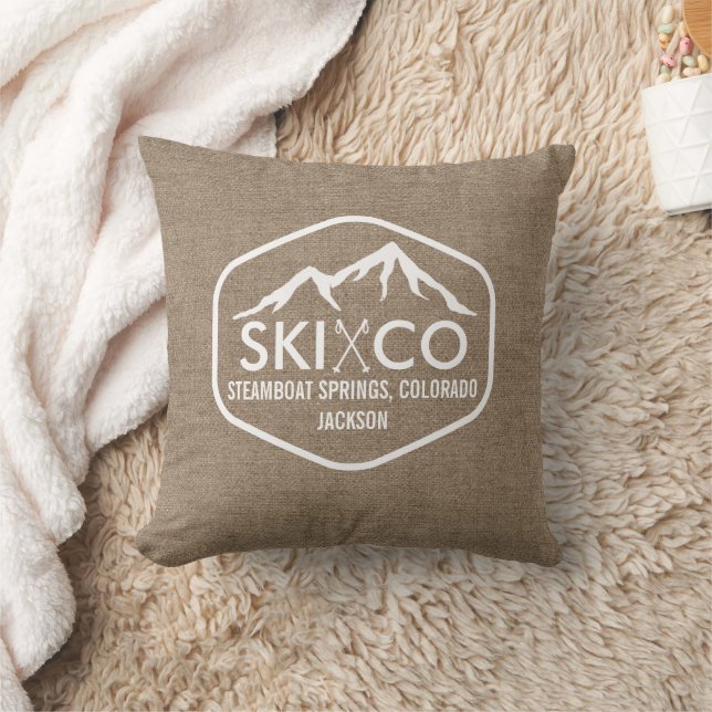 Cojín Decorativo Buche de vapor de montaña rusa Colorado Burlap (Manta)