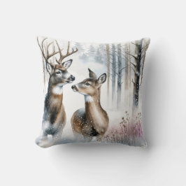 Cojín Decorativo Buck and Doe en Winter Woods