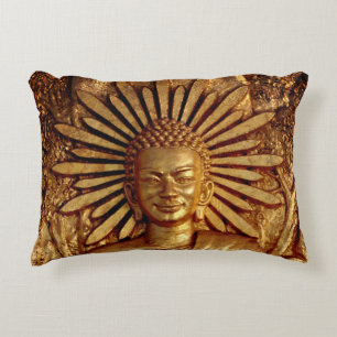Cojín Decorativo Buda de oro, jardín, meditación de Tailandia