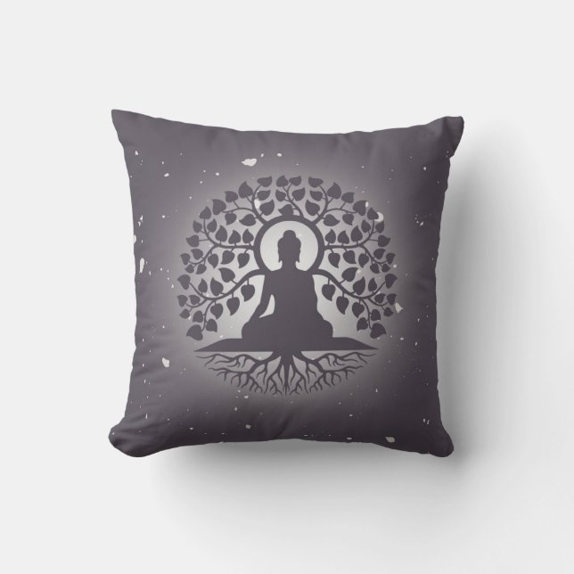 Cojín Decorativo Buddha Tree Yoga Throw Pillow (Anverso)
