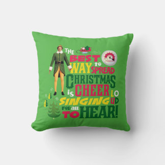 Cojín Decorativo Buddy the Elf | Navidades Cheer Cita Gráfica