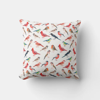 Cojín Decorativo Buen patrón de pájaro. Aves acuáticas brillantes