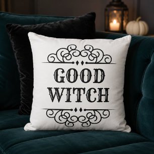 Cojín Decorativo Buena Bruja Blanca Halloween Personalizado