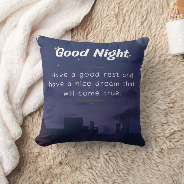 Cojín Decorativo Buenas Noches Sueños Acogedores Relajantes Cushion (Manta)