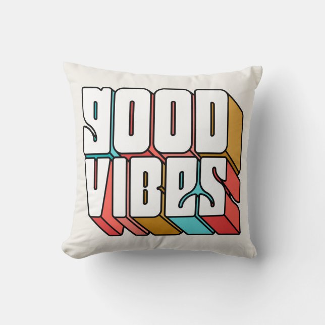 Cojín Decorativo Buenas vibraciones (Anverso)