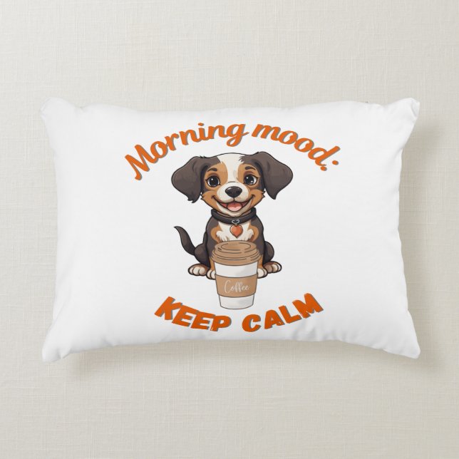 Cojín Decorativo Buenas vibraciones y café - Dragón digital de cach (Anverso)