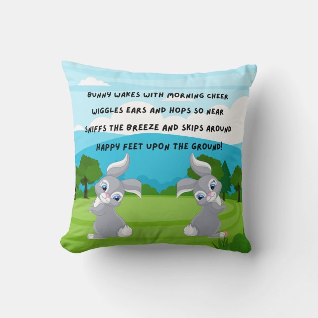 Cojín Decorativo Buenos días Bunny Hop (Anverso)
