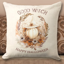 Buenos días Halloween Boho Calabaza Pillow