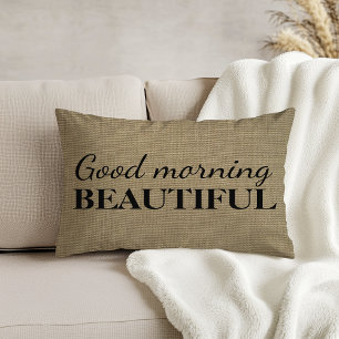 Cojín Decorativo Buenos Días Hermoso Manta de Textura de Lino