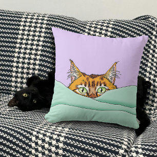 Cojín Decorativo Buenos días Naranja Cat Funny