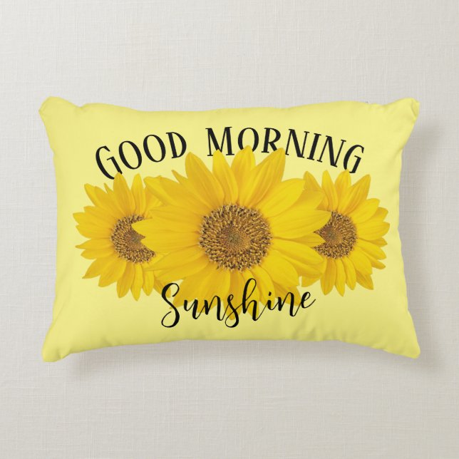 Cojín Decorativo Buenos días Sunshine Yellow Sunflower (Anverso)