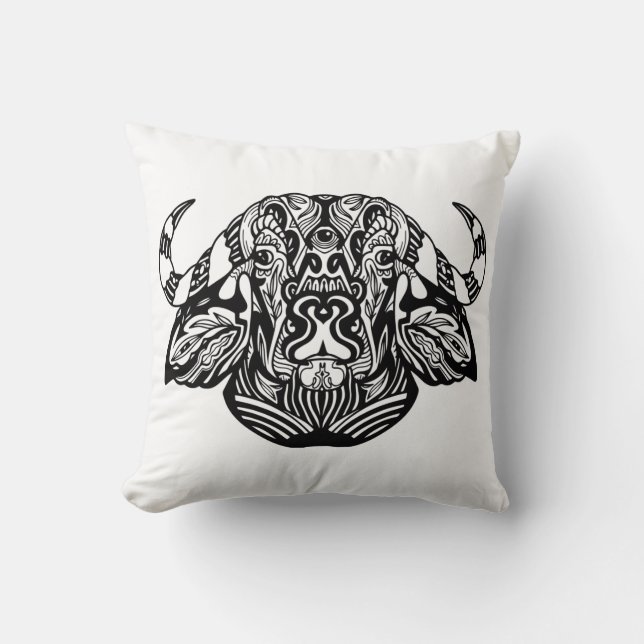 Cojín Decorativo Buey Tribal (Anverso)