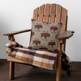 Cojín Decorativo Búfalo colocado Bison en tan reversible