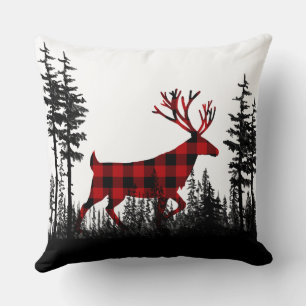 Cojín Decorativo Búfalo de madera negra y blanca