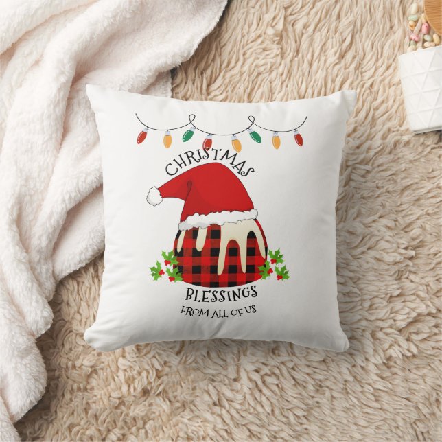 Cojín Decorativo Búfalo rojo Navidades Santa Pudding (Manta)