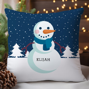 Cojín Decorativo Bufanda de muñeco de nieve personalizada Navidad
