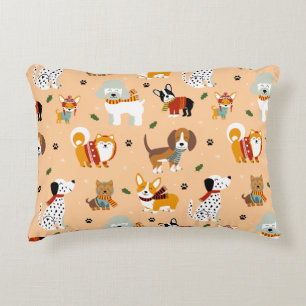 Cojín Decorativo Bufandas Festivas de Invierno para Cachorros