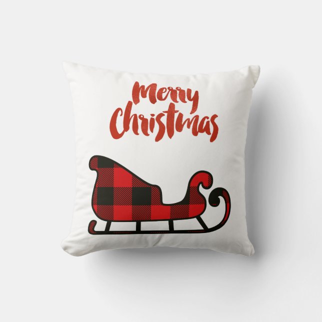 Cojín Decorativo Buffalo Lumberjack Jugar Feliz Navidad Pillow (Anverso)