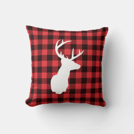 Cojín Decorativo Buffalo Plaid Farmhouse Deer
