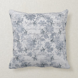 Cojín Decorativo Bug y Floral gris azul