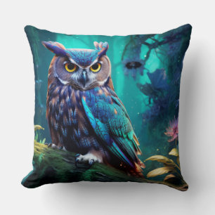 Cojín Decorativo Búho Animal Bird Wildlife Wilderness Colorful Art