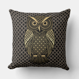 Cojín Decorativo Búho Art Deco dorado