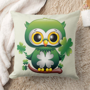 Cojín Decorativo Búho Bebé Lindo St Patrick Dibujos Animados