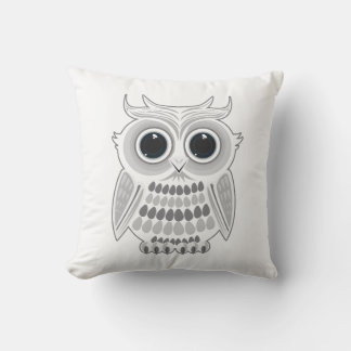 Cojín Decorativo Búho Blanco Adorable Ojos Grandes Estilo Cottageco