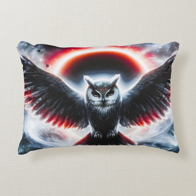 Cojín Decorativo Búho Celestial Cósmico Místico (Anverso)