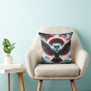 Cojín Decorativo Búho Celestial Cósmico Místico