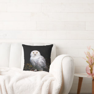 Cojín Decorativo Búho de nieve invernal majestuoso