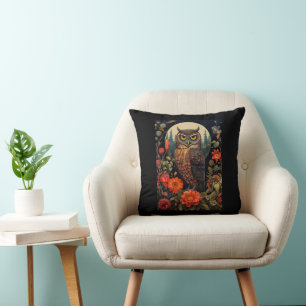 Cojín Decorativo Búho de noche con luna llena