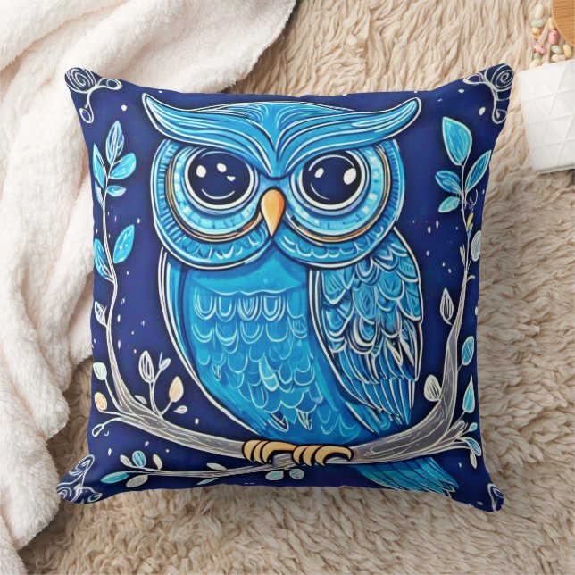 Cojín Decorativo Búho de tiza caprichoso (Manta)