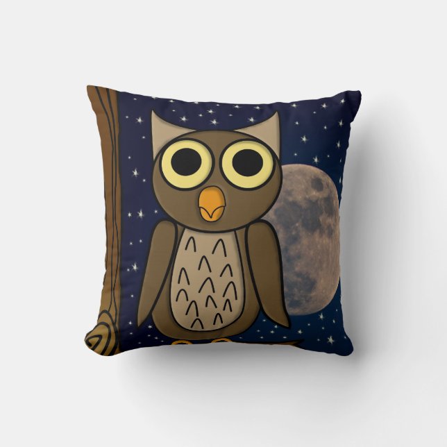 Cojín Decorativo Búho nocturno (Anverso)